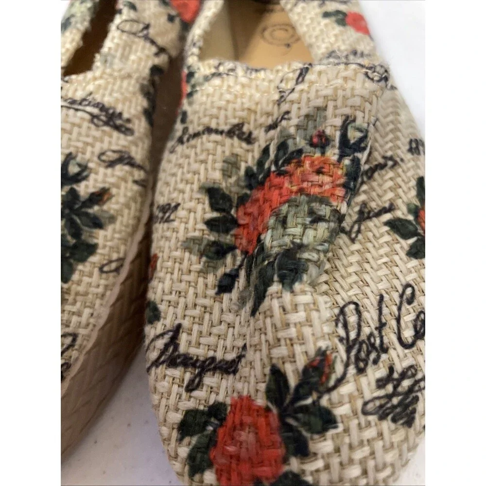 Michelle Mexico  MultiColor Fabric Espadrille Flats Women’s Size 9 New Floral